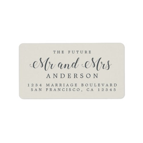 Calligraphy Future Mr Mrs Wedding Return Address Label