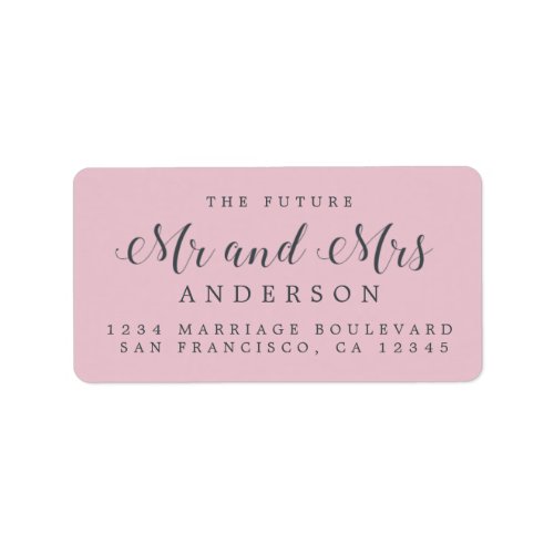 Calligraphy Future Mr Mrs Wedding Return Address Label