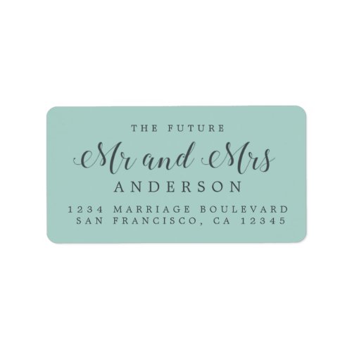 Calligraphy Future Mr Mrs Wedding Return Address Label