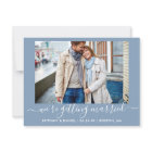 Calligraphy Getting Married Blue Save The Date