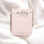 Calligraphy Girly Blush Pink Letterhead<br><div class="desc">Elevate your business communication with a personalized letterhead designed to impress. Your name, elegantly displayed in whimsical calligraphy at the top, adds a unique and stylish touch. Below, customize your text to reflect your brand, services, or special message. At the bottom, include your contact information for easy client outreach. Perfect...</div>