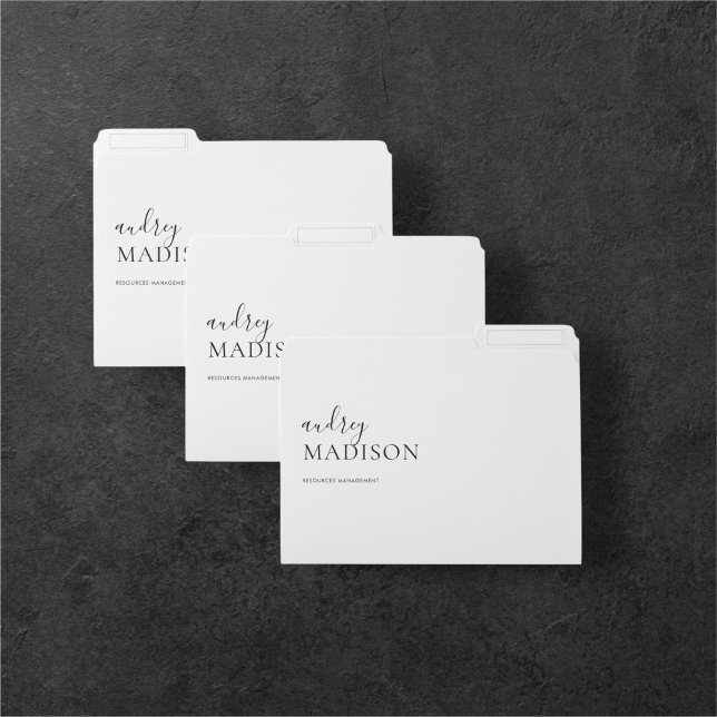 Calligraphy Girly Luxury White File Folder (Creator Uploaded)