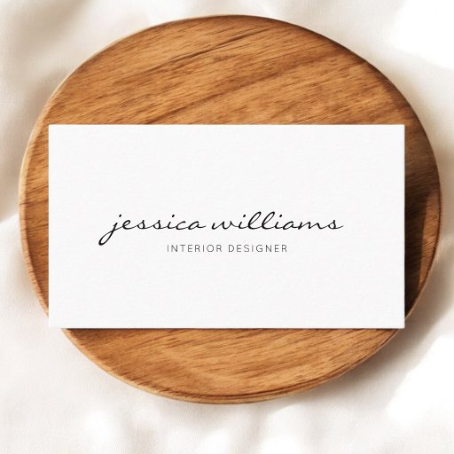 Customizable Minimalist Modern Handwritten Professional White Business Card