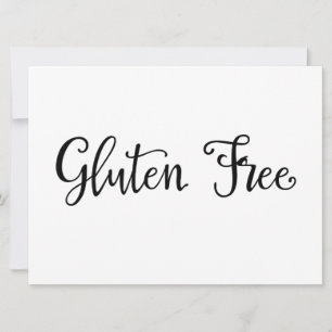 Calligraphy "Gluten Free" Dietary Needs Sign