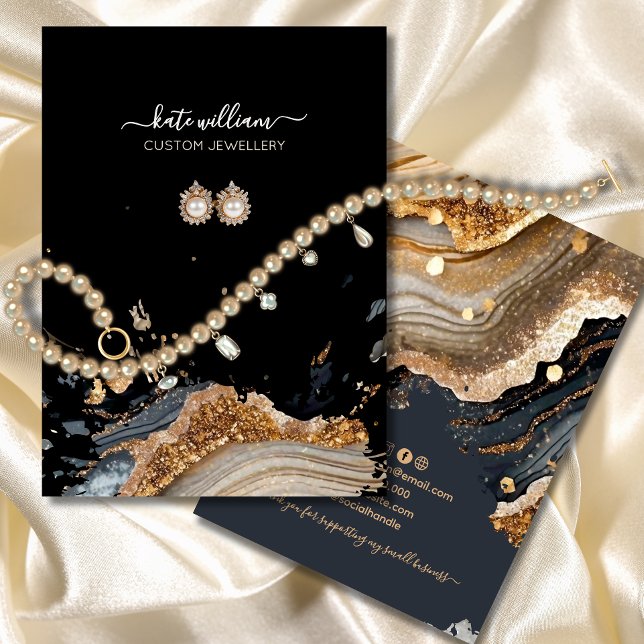 Calligraphy Gold Agate Earring Display Card (Creator Uploaded)
