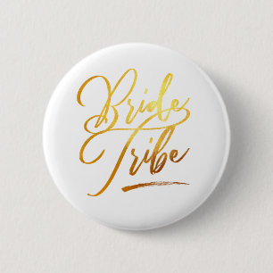 Calligraphy Gold Brides tribe elegant Button