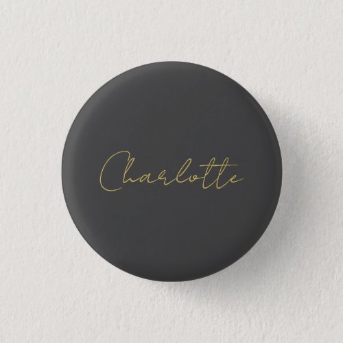 Calligraphy Gold Color Grey Custom Personal Edit Button
