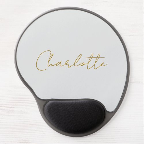 Calligraphy Gold Color Grey Custom Personal Edit Gel Mouse Pad
