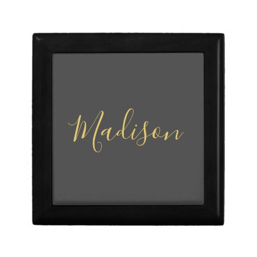 Calligraphy Gold Color Grey Custom Personal Edit Gift Box