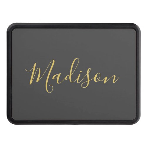 Calligraphy Gold Color Grey Custom Personal Edit Hitch Cover