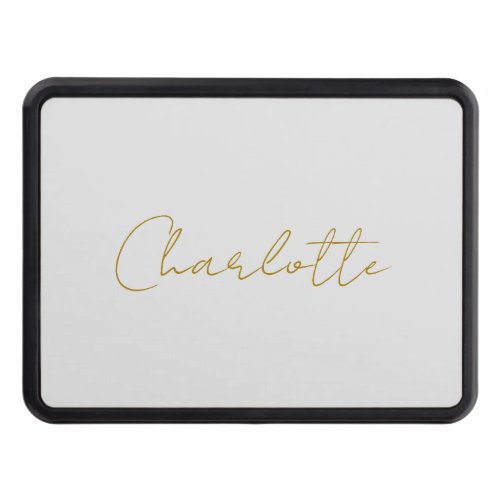 Calligraphy Gold Color Grey Custom Personal Edit Hitch Cover
