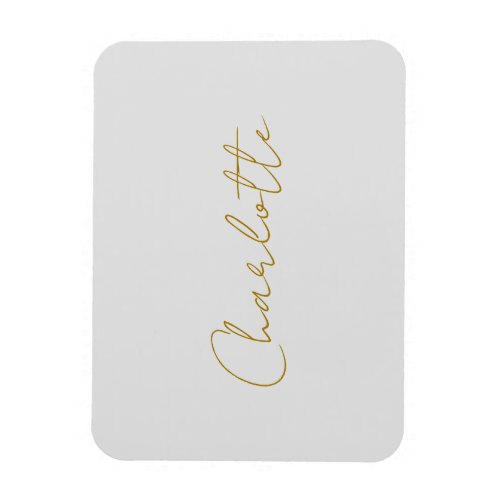 Calligraphy Gold Color Grey Custom Personal Edit Magnet