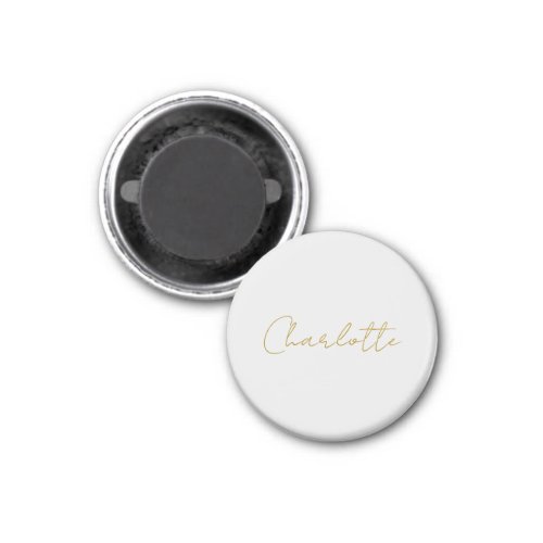 Calligraphy Gold Color Grey Custom Personal Edit Magnet