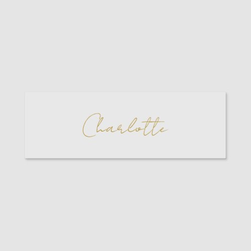 Calligraphy Gold Color Grey Custom Personal Edit Name Tag