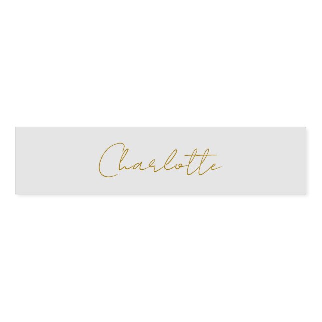 Calligraphy Gold Color Grey Custom Personal Edit Napkin Bands (Unfolded)