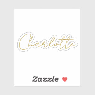 Calligraphy Gold Color Grey Custom Personal Edit Sticker