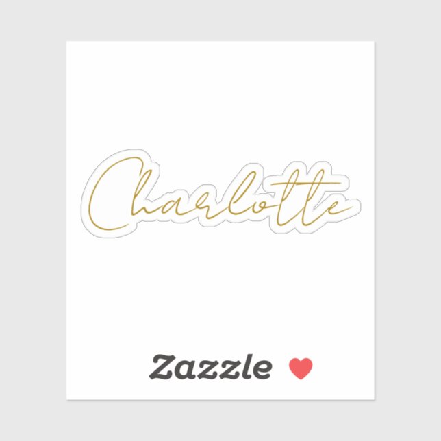 Calligraphy Gold Color Grey Custom Personal Edit Sticker (Sheet)