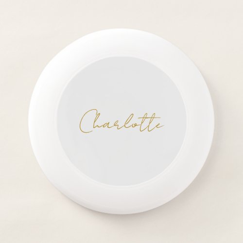 Calligraphy Gold Color Grey Custom Personal Edit Wham_O Frisbee