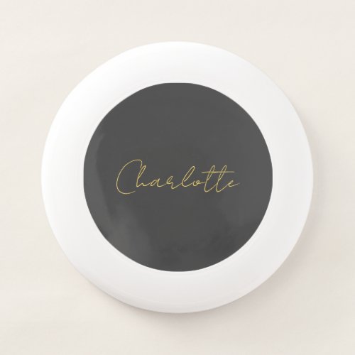 Calligraphy Gold Color Grey Custom Personal Edit Wham_O Frisbee