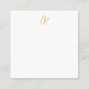 Calligraphy Gold Color Monogram Modern Minimalist Enclosure Card