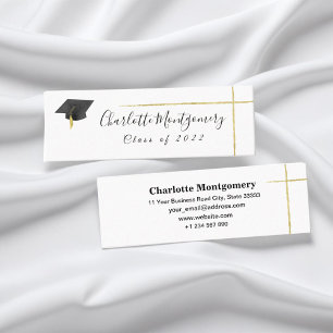Calligraphy Gold Foil Graduation Name Card