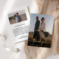 Calligraphy Gold Foil Thank you | Wedding Photo