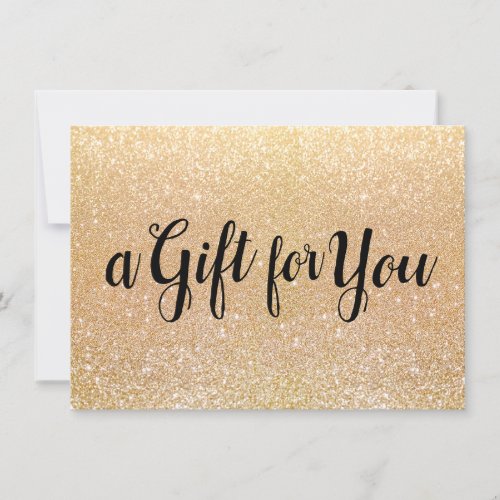Calligraphy Gold Glitter Gift Certificate