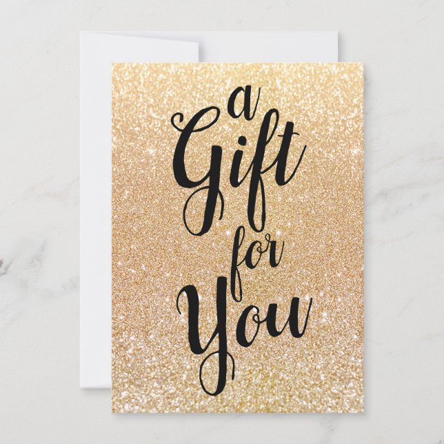 Calligraphy Gold Glitter Gift Certificate (Front)