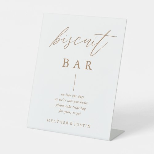 Calligraphy Gold Wedding Dog Biscuit Bar Sign