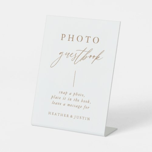 Calligraphy Gold Wedding Photo Guestbook Sign