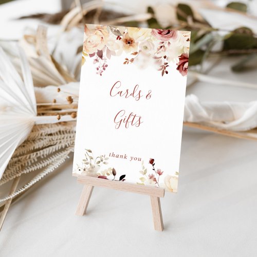 Calligraphy Graceful Floral Cards and Gifts Sign
