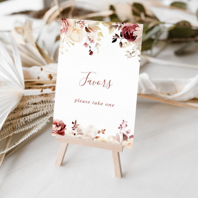 Calligraphy Graceful Floral Favors Sign (Creator Uploaded)