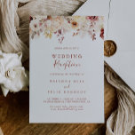 Calligraphy Graceful Floral Wedding Reception Invitation<br><div class="desc">This calligraphy graceful floral wedding reception invitation is perfect for a modern post elopement party. The design features dainty watercolor white,  burgundy,  pink roses and fall leaves. 

RSVP cards are sold separately,  or you can the RSVP details to the back or bottom of the card.</div>