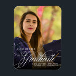 Calligraphy Graduation Announcement Photo Magnet<br><div class="desc">Calligraphy Graduation Announcement Photo Magnet .</div>