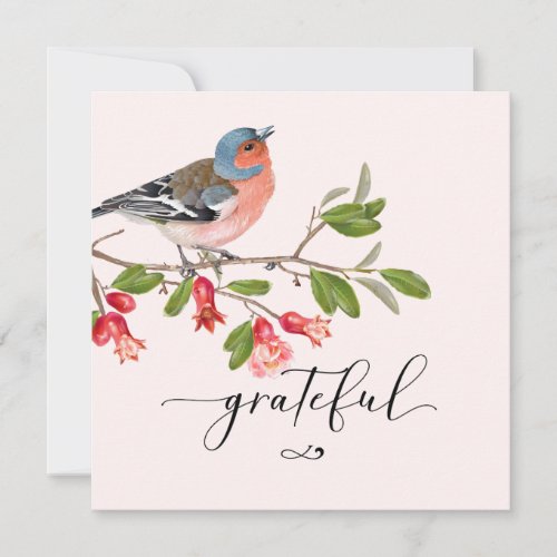 Calligraphy Grateful Thank You Card