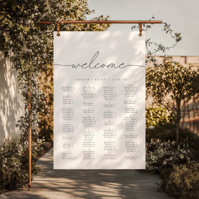 Calligraphy Gray Chic Wedding Seating Chart (Creator Uploaded)