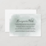 Calligraphy Green White Honeymoon Wish   Enclosure Card<br><div class="desc">This calligraphy green white honeymoon wish enclosure card is perfect for a simple wedding. The design features a beautiful calligraphy black font in a green and white background to embellish your event.</div>