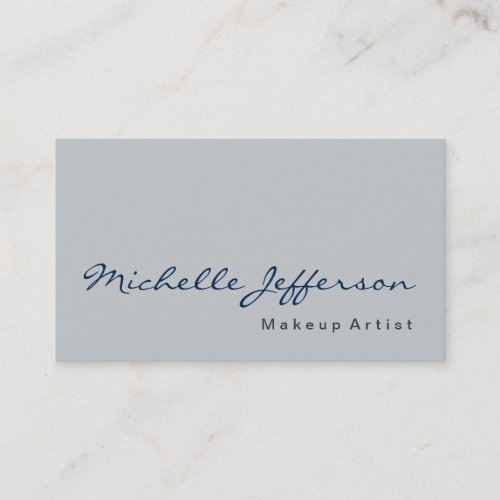 Calligraphy Grey Makeup Artist Business Card
