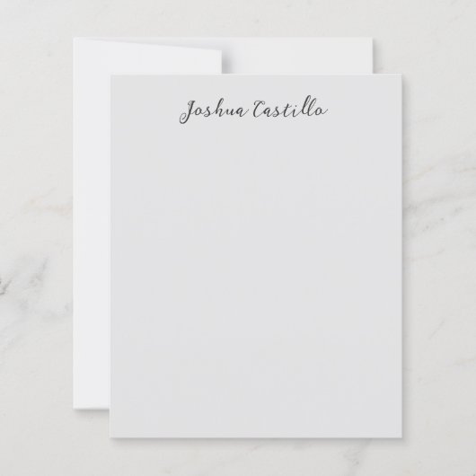 Calligraphy Grey Professional Name Paper Sheet (Front)
