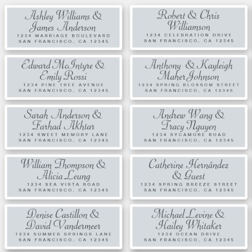 Calligraphy Guest Address Labels ORDER 6 or 8