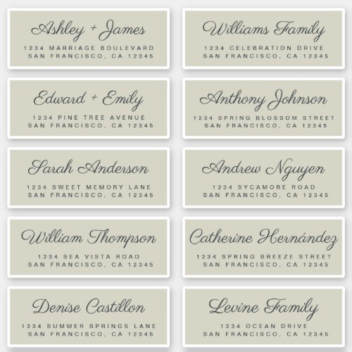 Calligraphy Guest Address Labels ORDER 6 or 8