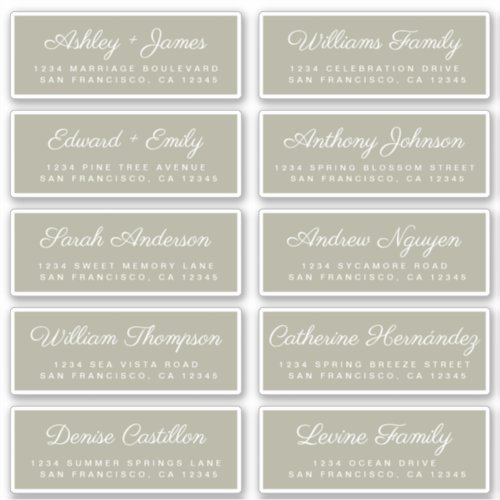 Calligraphy Guest Address Labels ORDER 6 or 8