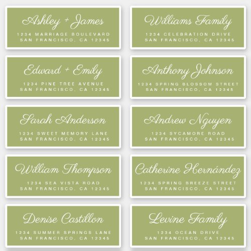 Calligraphy Guest Address Labels ORDER 6 or 8