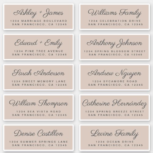 Calligraphy Guest Address Labels ORDER 6 or 8