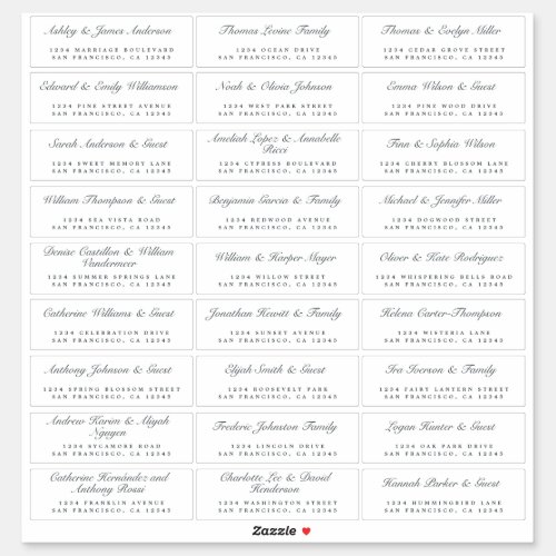 Calligraphy Guest Address Labels ORDER 8 or 14