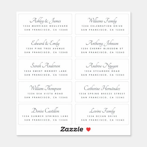 Calligraphy Guest Address Labels ORDER ON 6 or 8