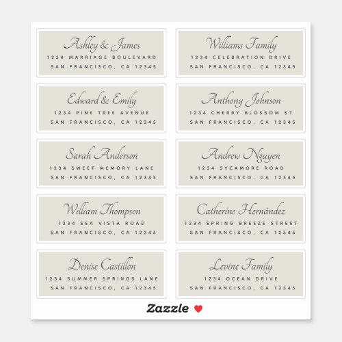 Calligraphy Guest Address Labels ORDER ON 8 or 6