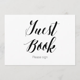 Calligraphy "Guest Book Please sing" Wedding Sign Invitation