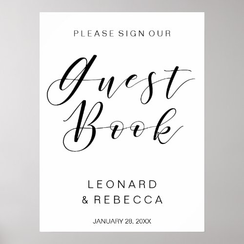 Calligraphy GUEST BOOK wedding sign