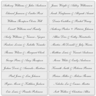 Calligraphy Guest Names Labels Transparent